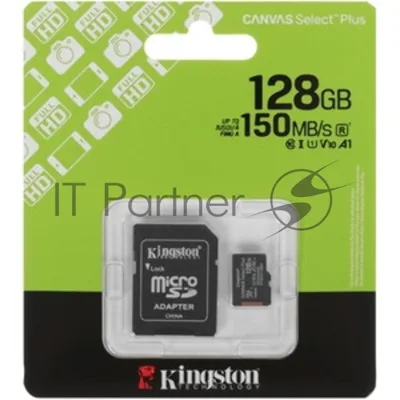 Флеш карта microSDXC 128Gb Kingston SDCS3/128GbSP Canvas Select Plus w/o adapter