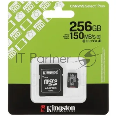 Флеш карта microSDXC 256Gb Kingston SDCS3/256Gb Canvas Select Plus + adapter