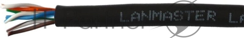 Кабель Lanmaster U/UTP, 4 пары, Кат. 5E, 350 МГц, LSZH, нг(А)-HF, черный, 305 м