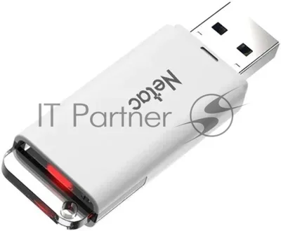 Флешка USB Netac U185 (NT03U185N-256G-32WH), 256Gb, USB 3.2 Gen1, R/W 100/25, белый/серый