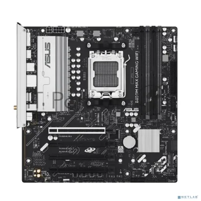Материнская плата ASUS B850M MAX GAMING WIFI, AM5, AMD B850, 4xDDR5, 4xSATA, 3xM.2, 1xPCIe 5.0 x16, 1xPCIe 4.0 x4, 1xPCIe 3.0 x1, 1xDP, 1xHDMI, 1x1Gb LAN, Wi-Fi 6, Bluetooth 5.4, 1xUSB-C 10Gbps, 2xUSB-A 10Gbps, 2xUSB-A 5Gbps, 5xUSB-A 2.0, 3x3.5 мм, 7.1, mATX