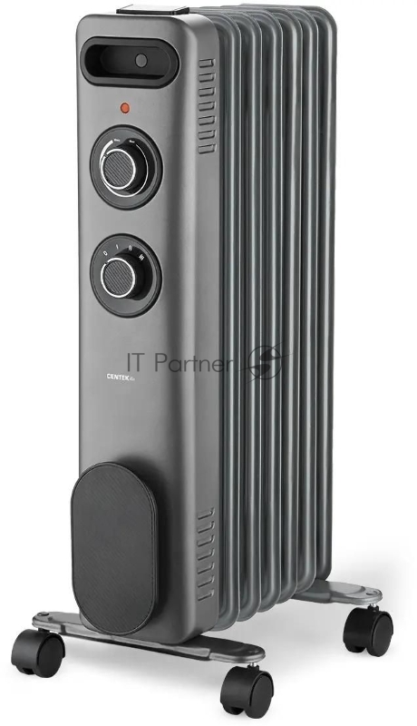 Радиатор CENTEK CT-6232-7 серый, 20 м², 1500 Вт, термостат