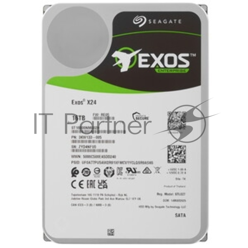 Жесткий диск HDD Seagate Exos X24 16Tb 7200rpm SATA 512Mb 3.5"