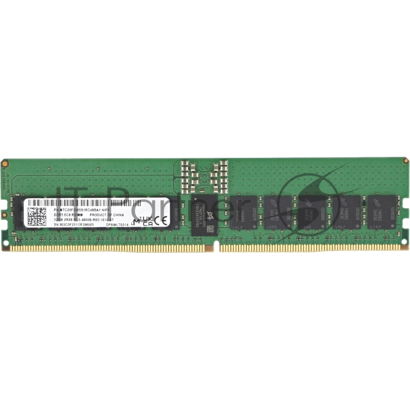 Оперативная память Micron DDR5 RDIMM 32Gb 2Rx8 4800 MHz ECC Registered MTC20F2085S1RC48BA1, 1 year, OEM