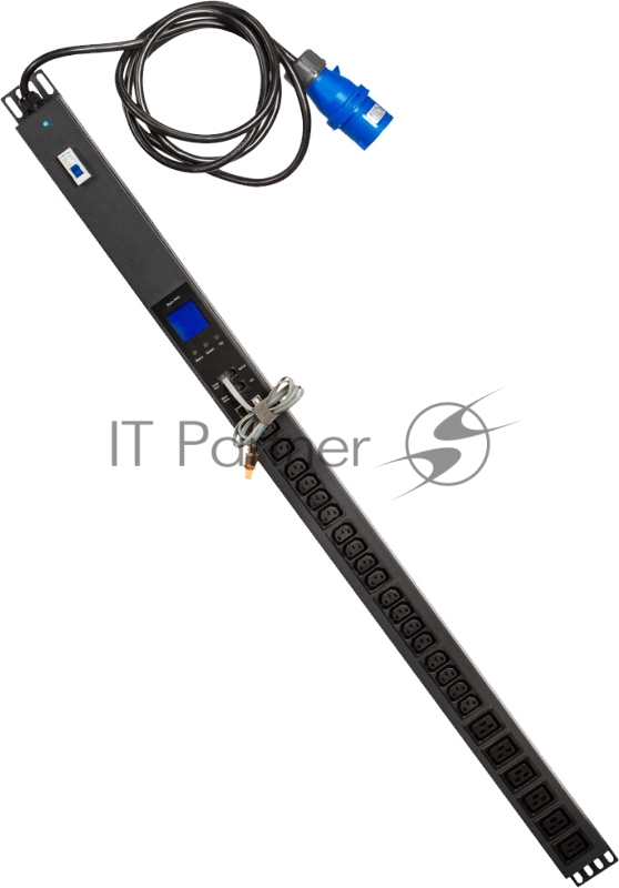 Блок распределения питания Lanmaster TWT-PDVMT1-6X18-32A верт.размещ. 6xC19 18xC13 с мониторингом 32A IEC 309 3м
