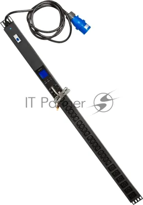 Блок распределения питания Lanmaster TWT-PDVMT1-6X18-32A верт.размещ. 6xC19 18xC13 с мониторингом 32A IEC 309 3м