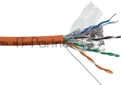 Кабель информационный Lanmaster LAN-5EFTP-HFLT-OR cat.5e FTP 4 пары 24AWG LSZH внутренний 305м оранжевый