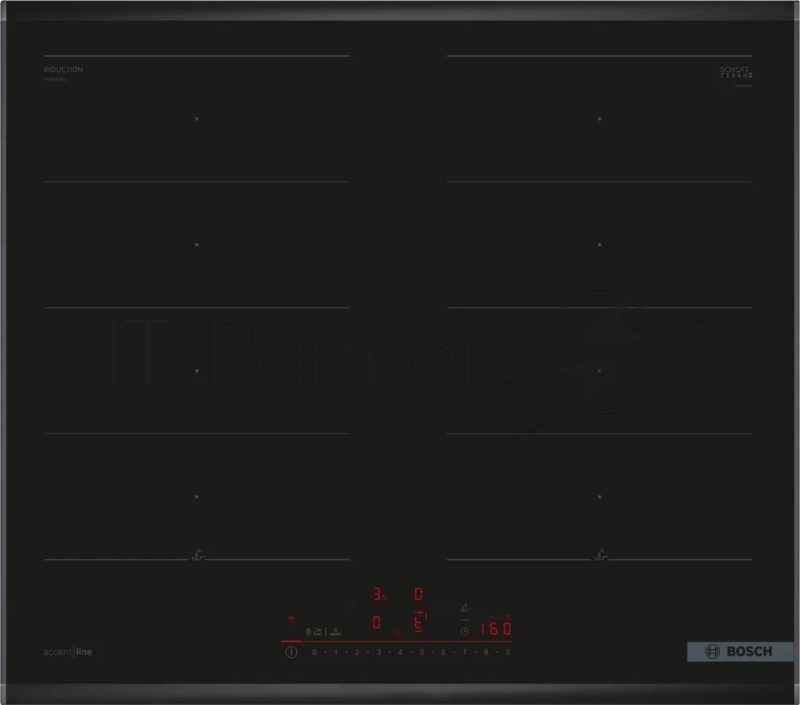 Индукционная варочная поверхность Bosch PXX695HC1E, 4 конфорки, с зоной расширения, стеклокерамика, 7400 Вт