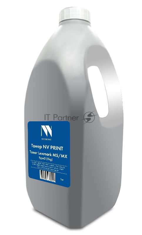 Тонер NVPrint для Lexmark MS/MX (1кг) для MS310, MS312, MS317, MS410, MS415, MS417, MS510, MS517, MS610, MS617, MX310, MX317, MX410, MX417, MX510, MX511, MX517, MX611, MX617 совместимый Type2