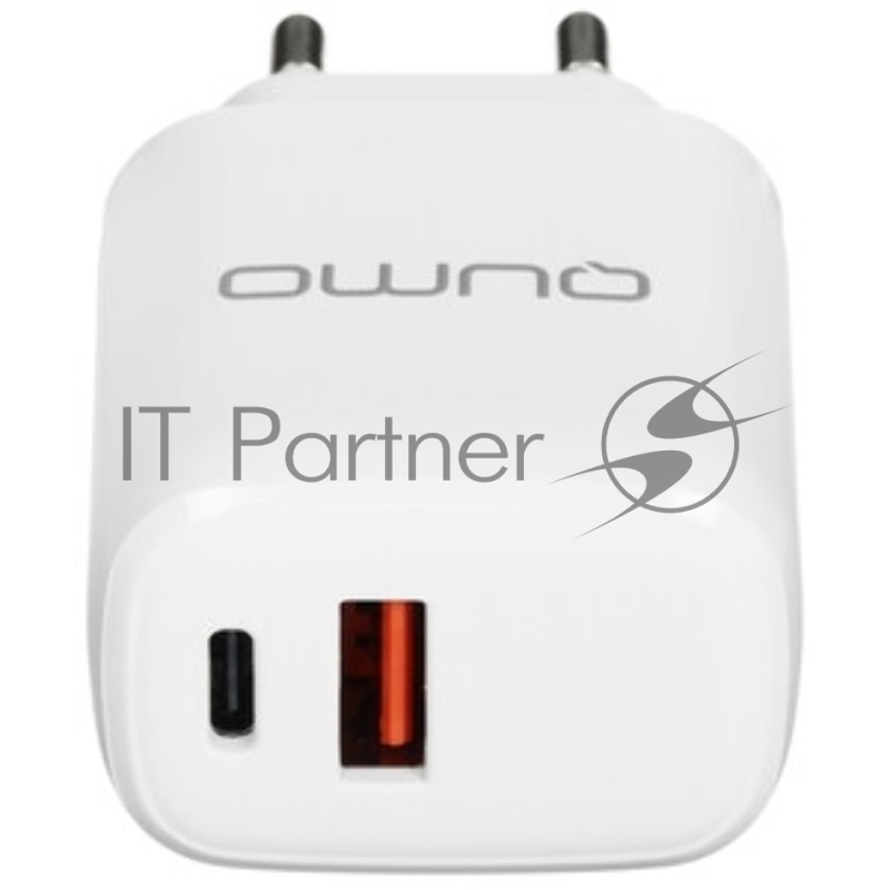 Сетевое зарядное устройство Qumo Energy PD 35Вт, (модель 0117), порты: USB-A QC3.0 + USB Type-C PD, белый