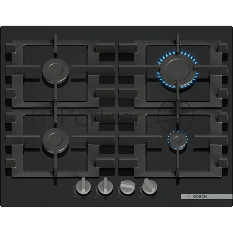 Газовая варочная поверхность Bosch PNP6B6K40, 4 конфорки, закаленное стекло, 7500 Вт