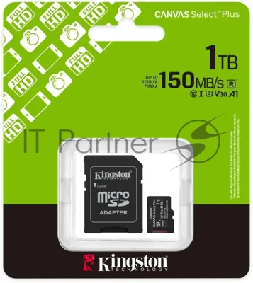 Флеш карта microSDXC 1Tb Kingston SDCS3/1Tb Canvas Select Plus + adapter