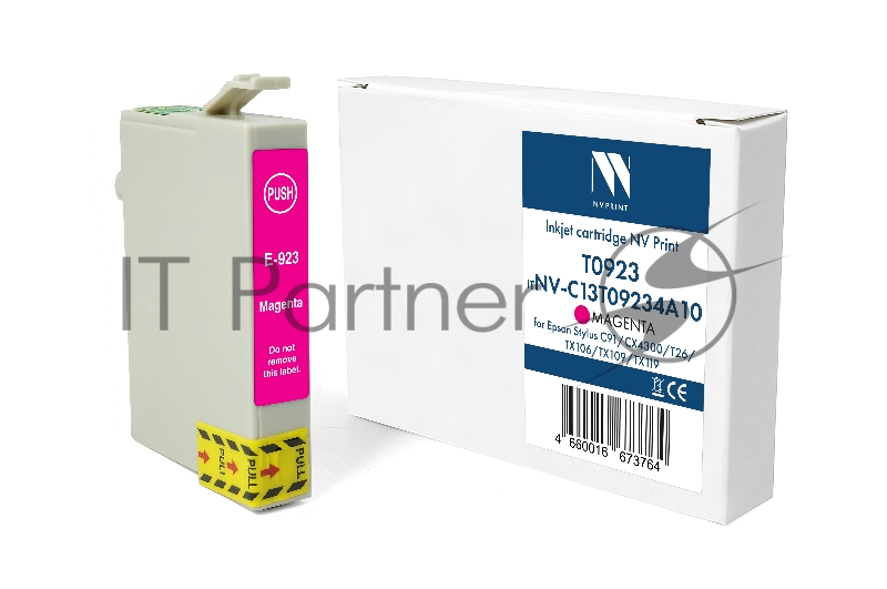 Картридж струйный NVPrint T0923 (NV-C13T09234A10) Magenta для Epson Stylus C91/CX4300/T26/TX106/TX109/TX119 (13.5 мл) совместимый