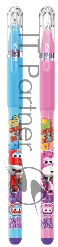 Ручка гелевая Deli Super Wings EG105-PR ассорти, d=0.5мм, фиолетовые чернила, 1 стержень, пулевидный пишущий наконечник, круглый корпус, резиновая манжета
