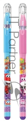 Ручка гелевая Deli Super Wings EG105-PR ассорти, d=0.5мм, фиолетовые чернила, 1 стержень, пулевидный пишущий наконечник, круглый корпус, резиновая манжета