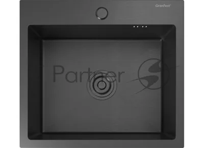 Кухонная мойка GranFest 5045 PVD graphite 1 чаша 450x350x205, монтаж: врезной, материал: нержавеющая сталь, графит