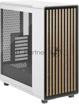 Компьютерный корпус без блока питания Case Fractal Design North TG Clear Tint, Midi-Tower, 2x140мм, 2xUSB-A 3.2 + 1xUSB 3.2 Type-C ATX, mATX, mITX Wood panel, Chalk белый
