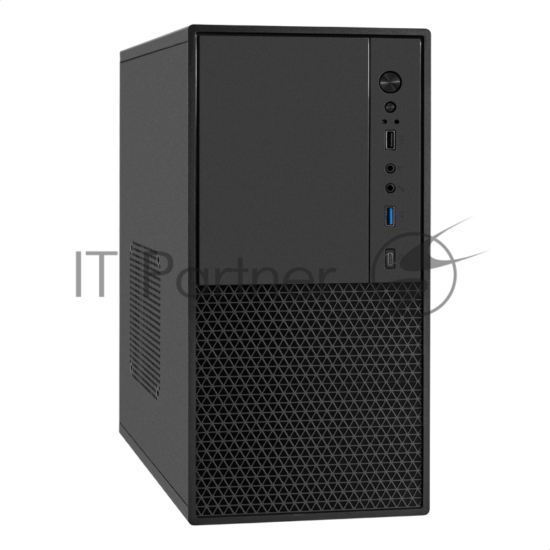 Компьютерный корпус Minitower ExeGate BAA-308MUC-UNS450 (mATX, БП UNS450 с вент. 12см, 1хUSB+1хUSB 3.0+1хTypeC, HD Audio, черный)