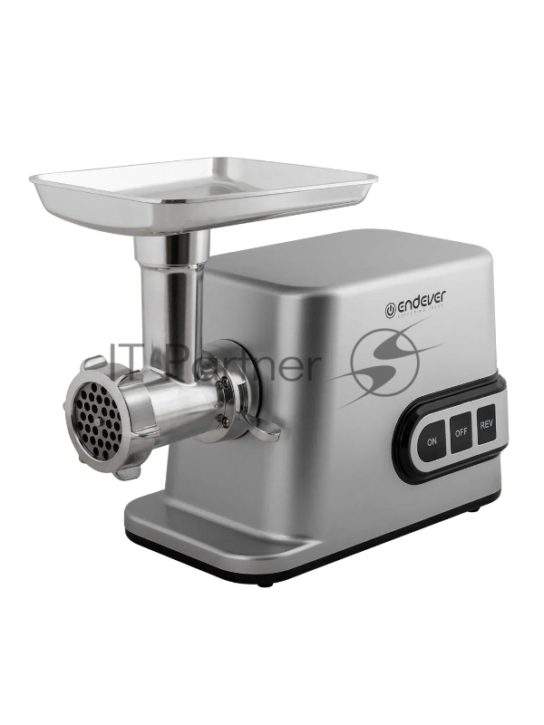 Мясорубка электрическая Endever Sigma-112 серебристый, 4500 Вт, 3 кг/мин, реверс, защита от перегрузки, металлический лоток, насадки - 5