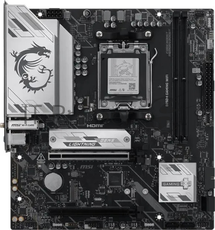 Материнская плата MSI B850M GAMING WIFI, AM5, AMD B850, 2xDDR5, 4xSATA, 2xM.2, 1xPCIe 5.0 x16, DisplayPort, HDMI, 1x5Gb LAN, USB Type-C, 3x3.5 мм, 7.1, microATX