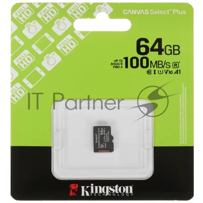 Флеш карта Kingston Canvas Select Plus microSDXC 64Gb C10 SDCS3/64GbSP