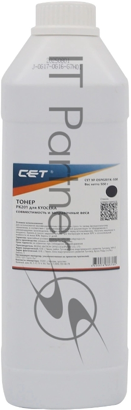 Тонер CET PK201 OSP0201K-500 черный бутылка 500гр. для принтера Kyocera ECOSYS P6030cdn/M6026cdn