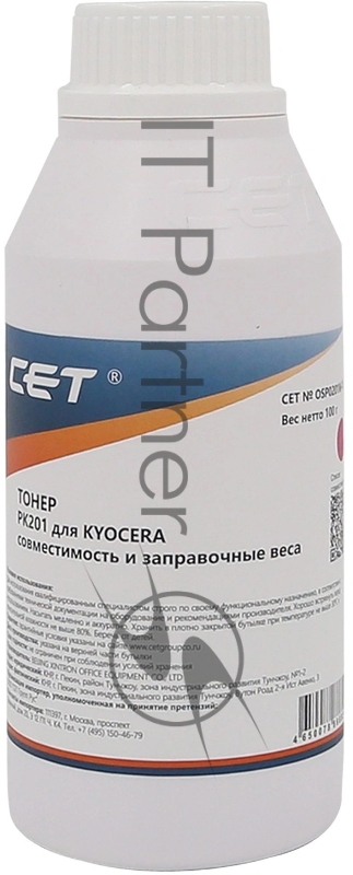 Тонер CET PK201 OSP0201M-100 пурпурный бутылка 100гр. для принтера Kyocera ECOSYS P6030cdn/M6026cdn