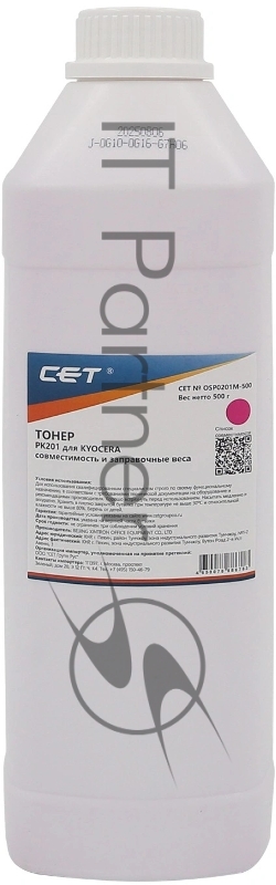 Тонер CET PK201 OSP0201M-500 пурпурный бутылка 500гр. для принтера Kyocera ECOSYS P6030cdn/M6026cdn