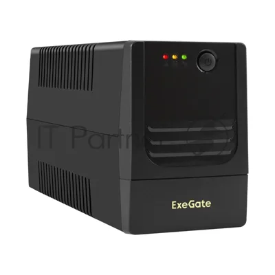 Источник бесперебойного питания ExeGate Power NB-1000.LED.AVR.2SH (1000VA/650W, LED, AVR, 2*Schuko, батарея 12V 9Ah, черный)