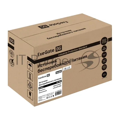 Источник бесперебойного питания ExeGate Smart LB-1000.LCD.AVR.2SH / 1000 ВА / 650 Вт / 2 x CEE 7 (евророзетка)