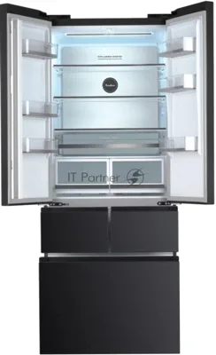 Холодильник Tesler RFD-427BI графит глянцевый двухкамерный 250/142л морозилка сбоку, No Frost, Side by Side