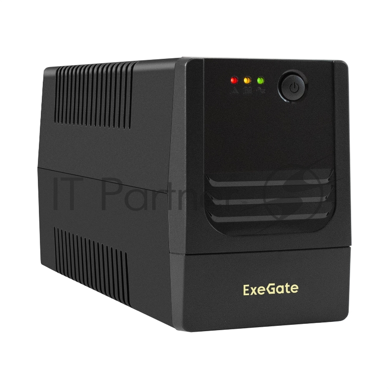 Источник бесперебойного питания ExeGate Power NB-650.LED.AVR.2SH (650VA/390W, LED, AVR, 2*Schuko, батарея 12V 7Ah, черный)