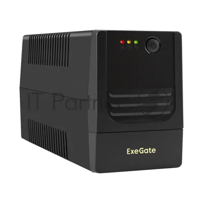 Источник бесперебойного питания ExeGate Power NB-650.LED.AVR.2SH (650VA/390W, LED, AVR, 2*Schuko, батарея 12V 7Ah, черный)