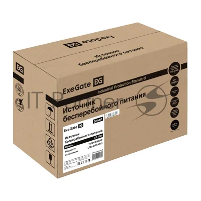 Источник бесперебойного питания ExeGate Smart LB-1000.LCD.AVR.4C13 (1000VA/650W, LCD, AVR, 4*C13, батарея 12V 9Ah, черный)