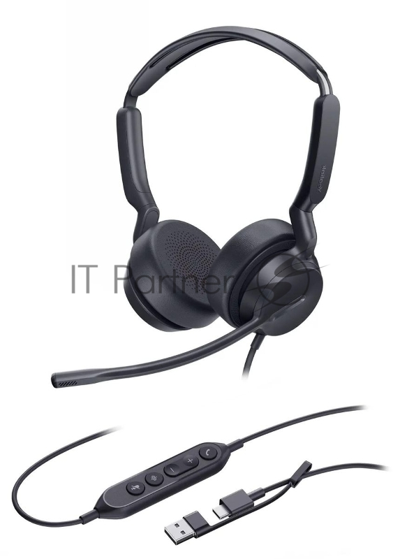 Гарнитура Yealink UH42 Dual UC чёрный, проводная, USB