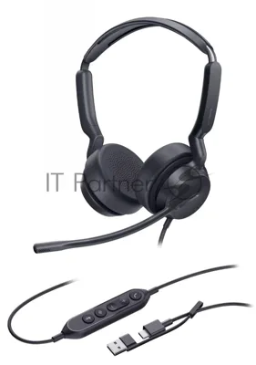 Гарнитура Yealink UH42 Dual UC чёрный, проводная, USB