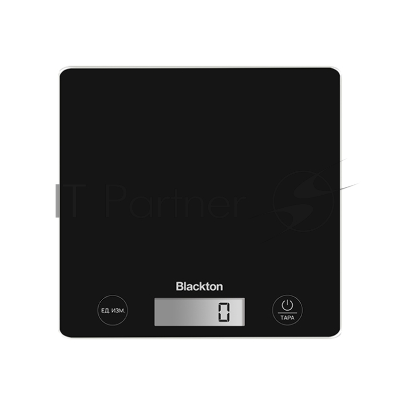 Весы кухонные Blackton Bt KS1003 Black. Тип управления: сенсорное, дисплей LCD, диапазон измерений: 1 - 10000 г, количество высокочувствительных датчиков: 4, выбор единиц измерения: грамм, килограмм, фунт, унция, интервал измерения: 1 г, максимальный вес: 10 кг, функция вычета веса тары, индикация перегрузки, индикатор замены батарейки, автоматическое и ручное отключение, автообнуление, материал корпуса: закаленное стекло, нескользящие ножки, источник питания: 1 х CR2032, номинальное напряжение: