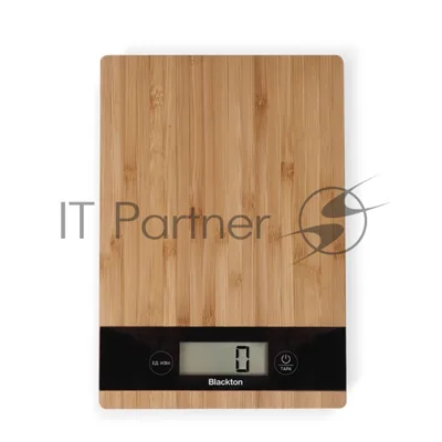 Весы кухонные Blackton Bt KS111 Bamboo, тип управления: сенсорное, дисплей LCD, количество высокочувствительных датчиков: 4, выбор единиц измерения: грамм, унция, фунт:унция, миллилитр (молоко, вода), жидкая унция (молоко, вода), интервал измерения: 1 г, максимальный вес: 5 кг, функция вычета веса тары, индикация перегрузки, индикатор замены батарейки, автоматическое и ручное отключение, автообнуление, материал корпуса: бамбук, нескользящие ножки, источник питания: 2 x AAA, номинальное напряжени