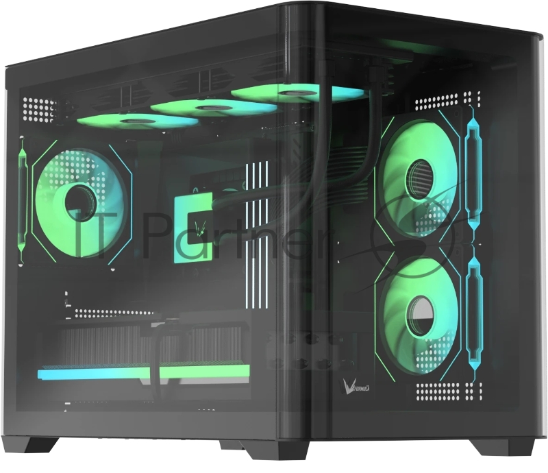 Компьютерный корпус AeroCool/Formula Crystal U2M Floe черный без БП mATX 1xUSB 3.0 1xUSB3.1 audio bott PSU