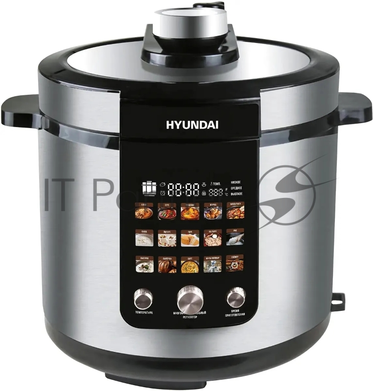 Мультиварка-скороварка Hyundai HYMC-2402 6 л, 1200 Вт, серебристый/черный