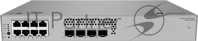 Коммутатор Huawei S220S-8P4J, 8×1 Гбит/с PoE+ + 4×2,5 Гбит/с SFP, управляемый