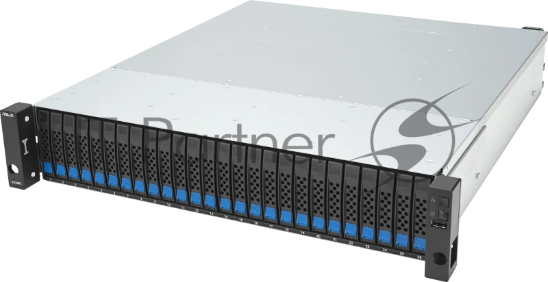 Серверная платформа ASUS VS320D-RS26-D1712106Z, 2U, Intel Xeon 64-bit 4-core, 4x DDR4 ECC DIMM, 26 x 2.5" SATA/SAS hsb, 1x 1GbE RJ45 LAN Port, 2x 12Gb/s SAS Wide Port, 1+1 850W