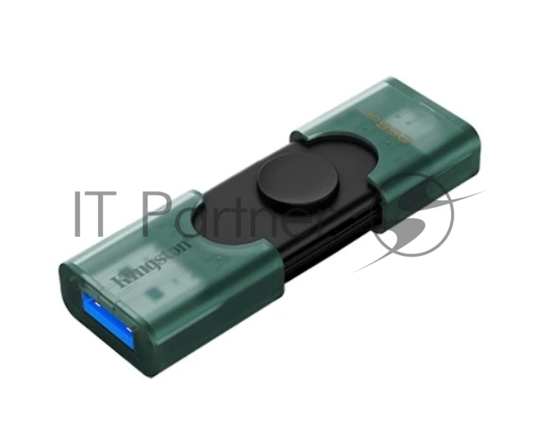 Флешка USB Kingston DataTraveler Duo (DTDEG2/256Gb), 256Gb, USB3.2/Type-C, R/W 150/60, зеленая