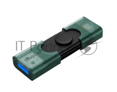 Флешка USB Kingston DataTraveler Duo (DTDEG2/256Gb), 256Gb, USB3.2/Type-C, R/W 150/60, зеленая