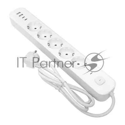 Удлинитель EKF UBA-LUX-503-TC 5х3 м IP20 2USB 2.4А+2type-C LUX 1.5 кв.мм