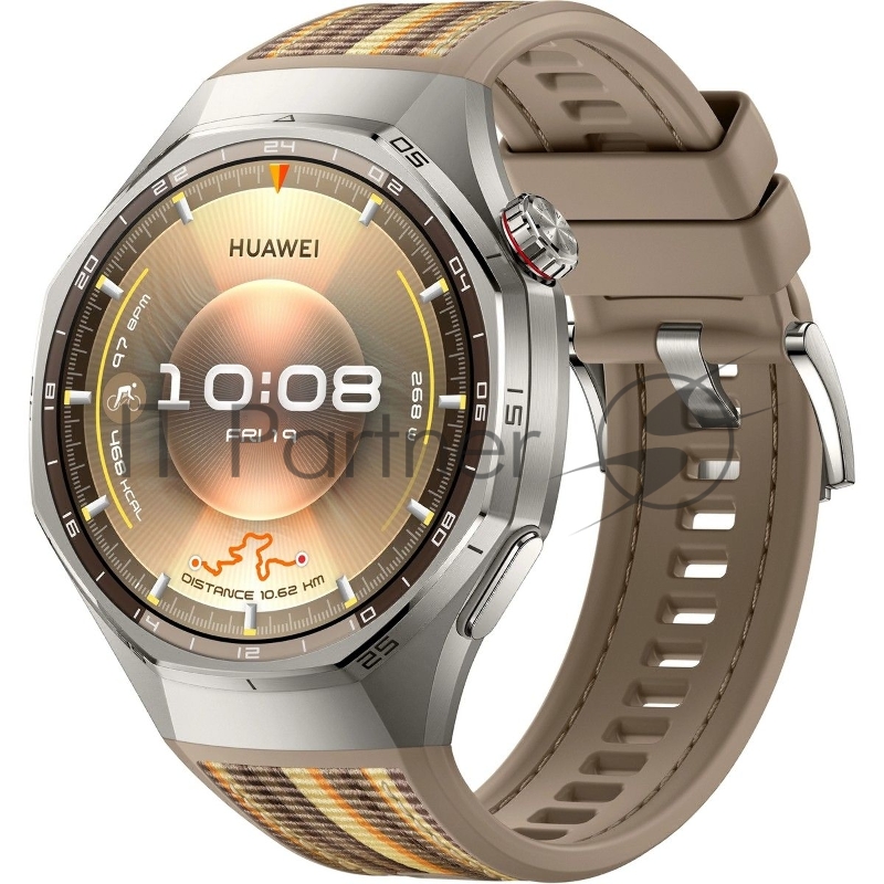 Умные часы HUAWEI Watch GT 6 Pro ATM-B29, 1.47" AMOLED, Wi‑Fi, Bluetooth, NFC, 5 ATM/IP69, коричневый / серебристый
