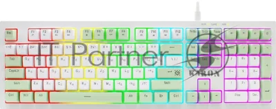 Клавиатура Defender Karon GK-129 проводная, USB Type-A, белый/зеленый