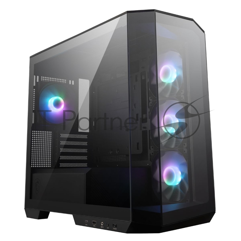 Компьютерный корпус без блока питания Case MSI MAG PANO M100R PZ, Mini-Tower, TG, 4x120мм ARGB, 1xUSB 3.2, 1xUSB 3.2 Type-C, mATX, mITX черный