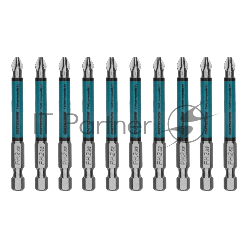 Бита Gross PH2х70 мм, сталь S2, кругл., отрывн., 10 шт.