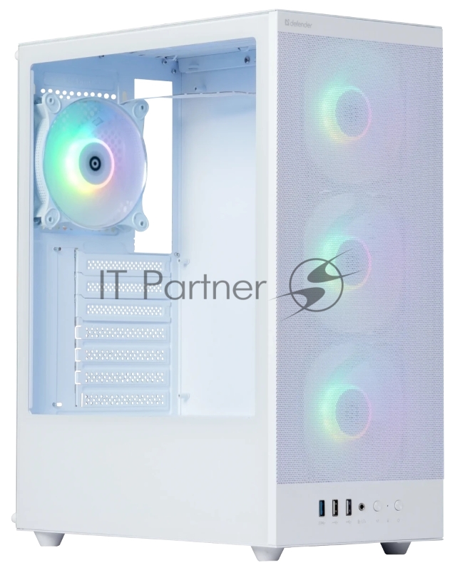 Компьютерный корпус Defender RaptorX белый,ATX,4fans,switch&M/BSync